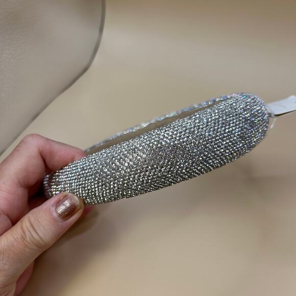 I Am Sparkle Fancy Glitter Rhinestone Foam Puff Headband Metallic Party Women's - Picture 2 of 8